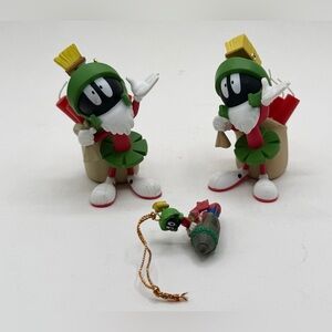 VTG 90’s Set Of 3 Marvin the Martian Christmas Ornaments Looney Tunes Hallmark
